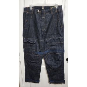 Marithe Francois Girbaud loose baggy dark mens jeans velcro 38 y2k